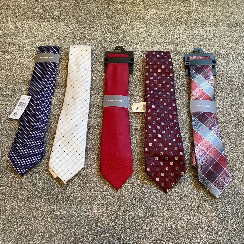 Mens' Ties - Lot of 5 - Michael Kors/Van Huesen/Today's Man/Croft & Barrow NWT